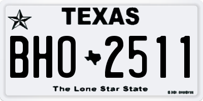 TX license plate BHO2511