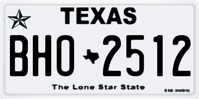 TX license plate BHO2512