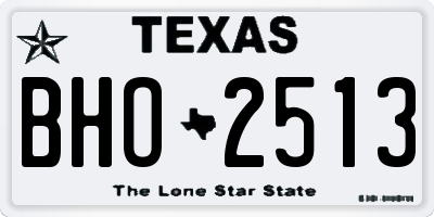 TX license plate BHO2513