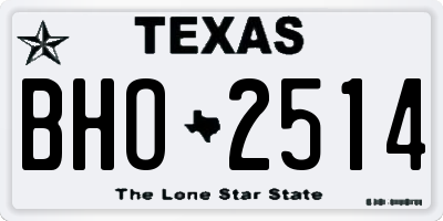 TX license plate BHO2514