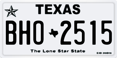 TX license plate BHO2515