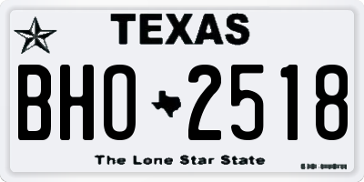 TX license plate BHO2518