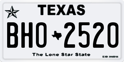 TX license plate BHO2520