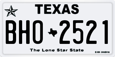 TX license plate BHO2521