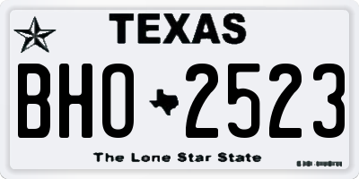 TX license plate BHO2523