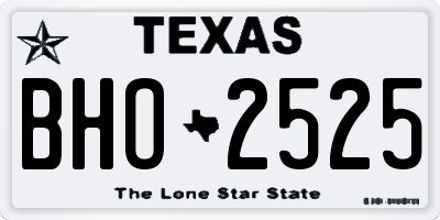 TX license plate BHO2525