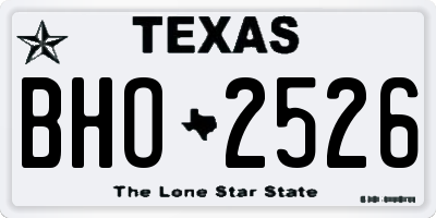 TX license plate BHO2526