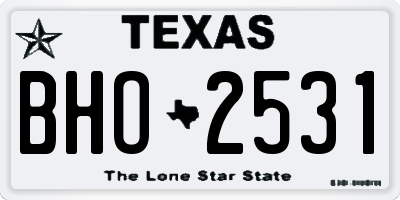TX license plate BHO2531