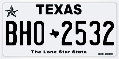 TX license plate BHO2532
