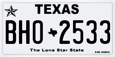 TX license plate BHO2533