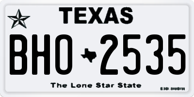 TX license plate BHO2535