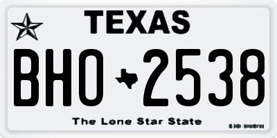 TX license plate BHO2538