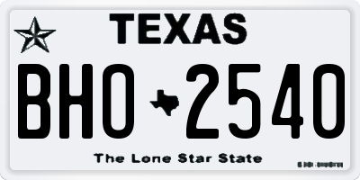 TX license plate BHO2540