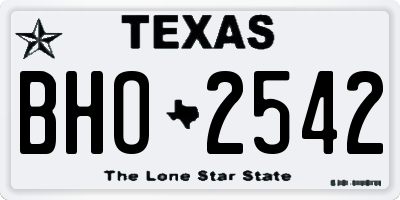 TX license plate BHO2542
