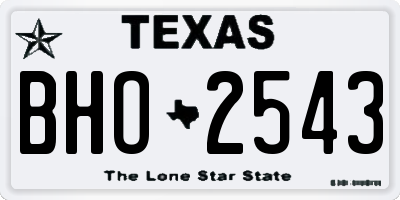 TX license plate BHO2543