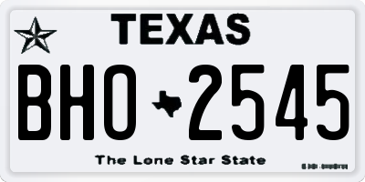 TX license plate BHO2545