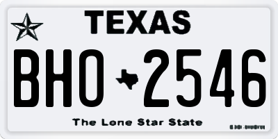 TX license plate BHO2546
