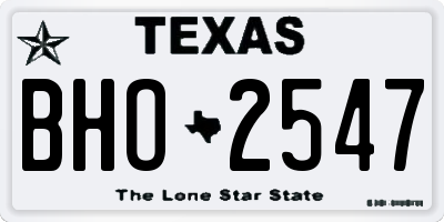 TX license plate BHO2547