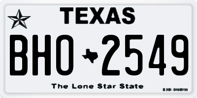TX license plate BHO2549