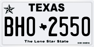 TX license plate BHO2550