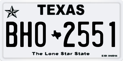 TX license plate BHO2551