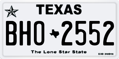 TX license plate BHO2552