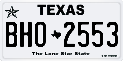 TX license plate BHO2553