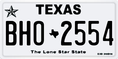 TX license plate BHO2554