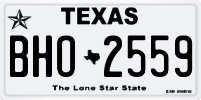 TX license plate BHO2559