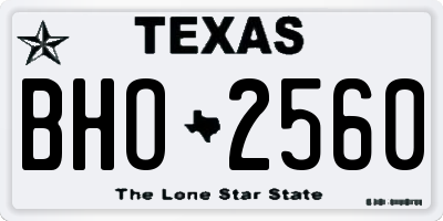 TX license plate BHO2560
