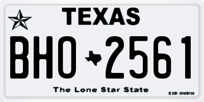 TX license plate BHO2561