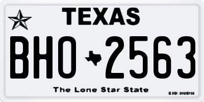 TX license plate BHO2563