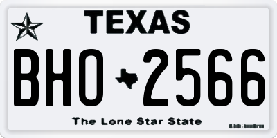 TX license plate BHO2566