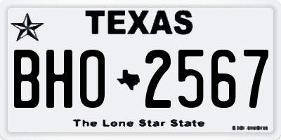 TX license plate BHO2567