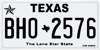 TX license plate BHO2576