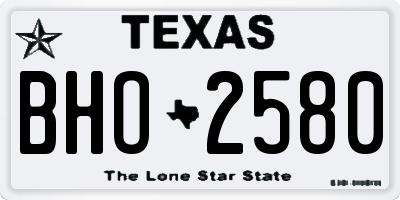 TX license plate BHO2580