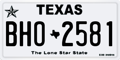 TX license plate BHO2581