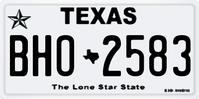 TX license plate BHO2583