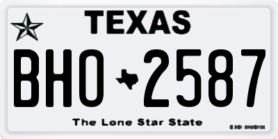TX license plate BHO2587