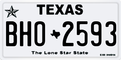 TX license plate BHO2593