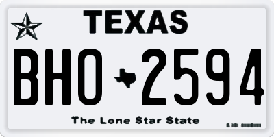 TX license plate BHO2594