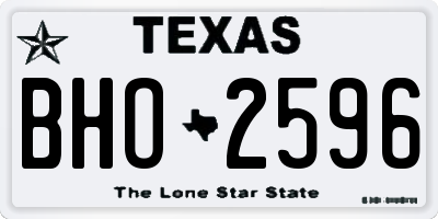 TX license plate BHO2596
