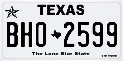 TX license plate BHO2599