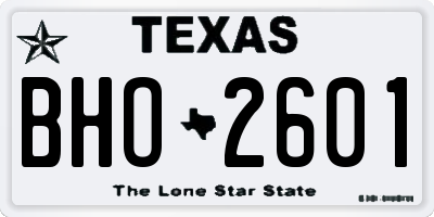 TX license plate BHO2601