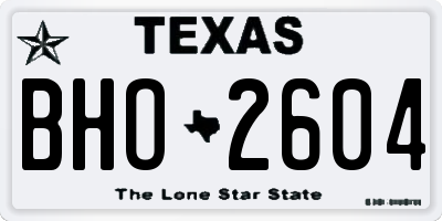 TX license plate BHO2604
