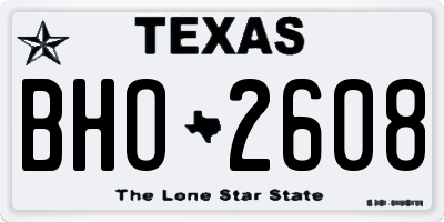 TX license plate BHO2608