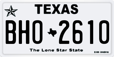 TX license plate BHO2610