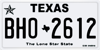 TX license plate BHO2612