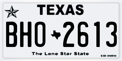 TX license plate BHO2613
