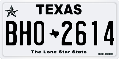 TX license plate BHO2614